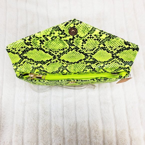 Lime Clutch Purse With Removable Chain Strap NEW